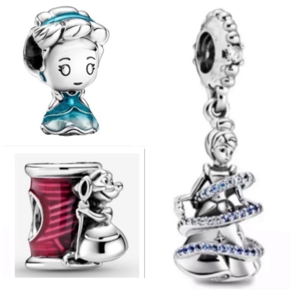 3 Pieces Disney Cinderella Magical Moment Dangle Charm Set